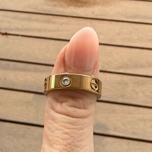 Rose Gold Ring with Diamond Accent